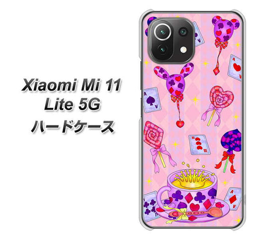 Xiaomi(シャオミ)Mi 11 Lite 5G 高画質仕上げ 背面印刷 ハードケース【AG817 トランプティー(ピンク)】