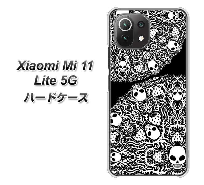 Xiaomi(シャオミ)Mi 11 Lite 5G 高画質仕上げ 背面印刷 ハードケース【AG834 苺骸骨曼荼羅(黒)】