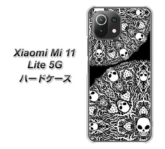 Xiaomi(シャオミ)Mi 11 Lite 5G 高画質仕上げ 背面印刷 ハードケース【AG834 苺骸骨曼荼羅(黒)】