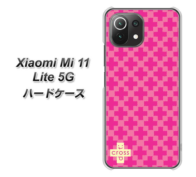 Xiaomi(シャオミ)Mi 11 Lite 5G 高画質仕上げ 背面印刷 ハードケース【IB901 クロスドット_ピンク】