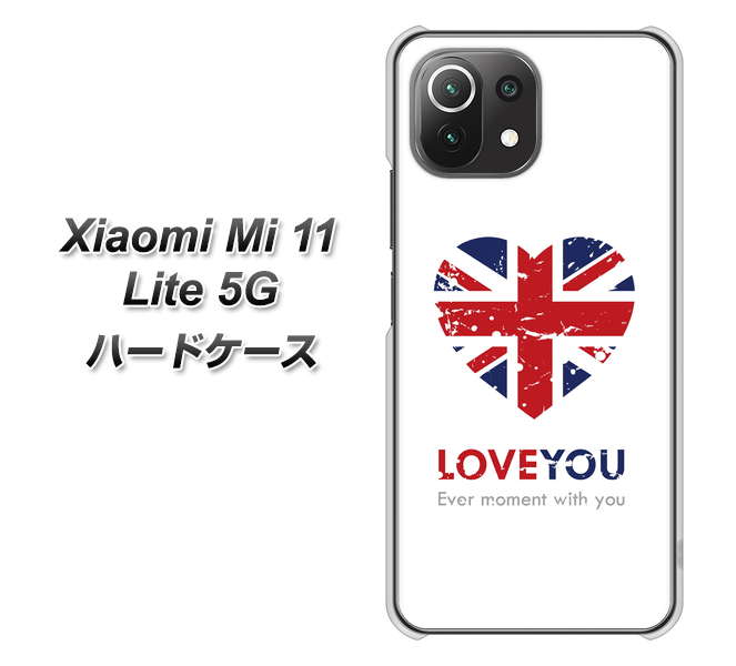 Xiaomi(シャオミ)Mi 11 Lite 5G 高画質仕上げ 背面印刷 ハードケース【SC803 ユニオンジャック ハートビンテージ】