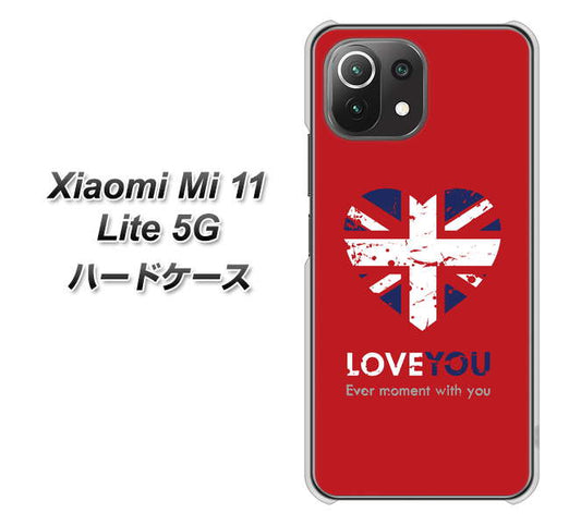 Xiaomi（シャオミ）Mi 11 Lite 5G 高画質仕上げ 背面印刷 ハードケース【SC804 ユニオンジャック ハートビンテージレッド】