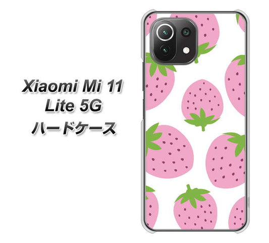 Xiaomi（シャオミ）Mi 11 Lite 5G 高画質仕上げ 背面印刷 ハードケース【SC816 大きいイチゴ模様 ピンク】