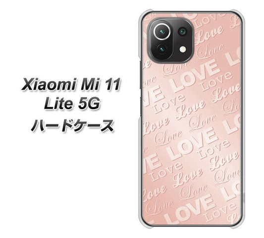 Xiaomi(シャオミ)Mi 11 Lite 5G 高画質仕上げ 背面印刷 ハードケース【SC841 エンボス風LOVEリンク(ローズピンク)】