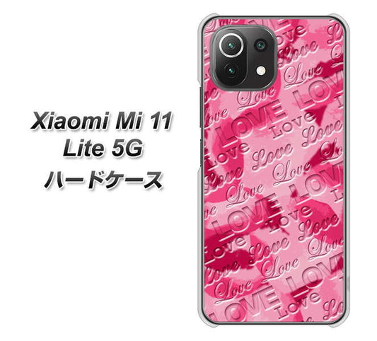 Xiaomi(シャオミ)Mi 11 Lite 5G 高画質仕上げ 背面印刷 ハードケース【SC845 フラワーヴェルニLOVE濃いピンク(ローズアンディアン)】