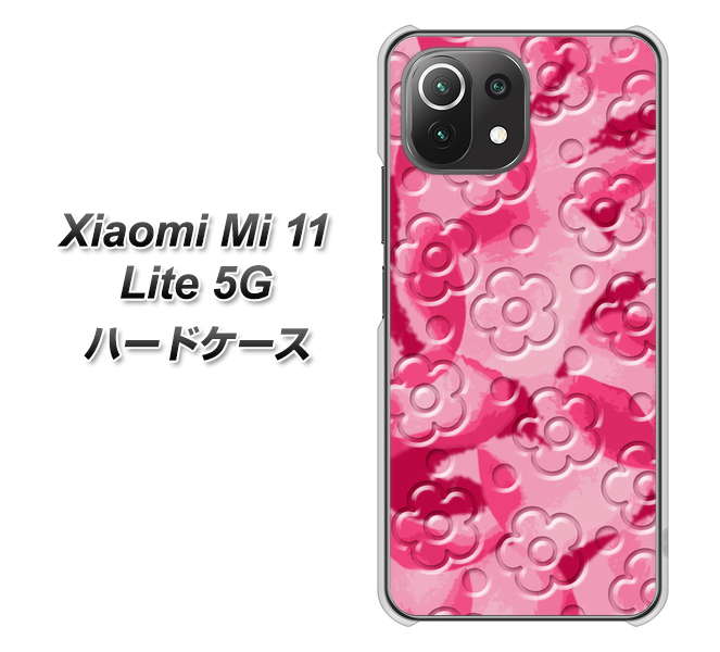 Xiaomi(シャオミ)Mi 11 Lite 5G 高画質仕上げ 背面印刷 ハードケース【SC847 フラワーヴェルニ花濃いピンク(ローズアンディアン)】