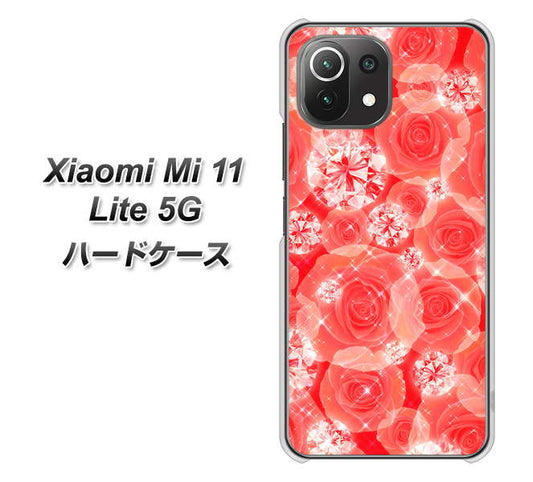 Xiaomi（シャオミ）Mi 11 Lite 5G 高画質仕上げ 背面印刷 ハードケース【VA816 ダイヤモンドとバラ】