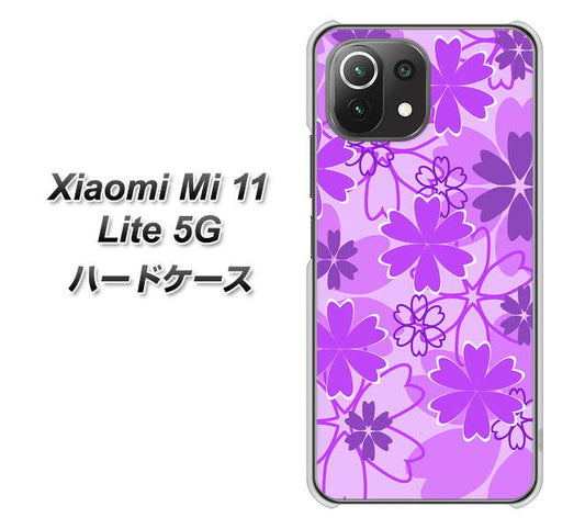 Xiaomi(シャオミ)Mi 11 Lite 5G 高画質仕上げ 背面印刷 ハードケース【VA960 重なり合う花 パープル】