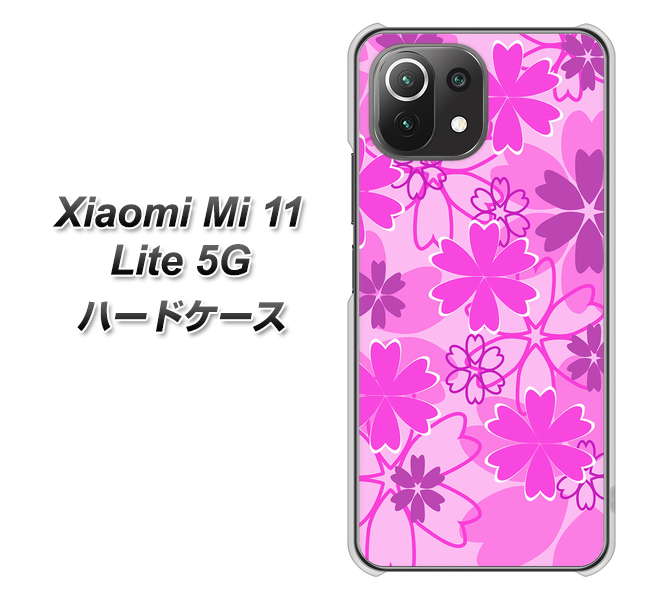 Xiaomi(シャオミ)Mi 11 Lite 5G 高画質仕上げ 背面印刷 ハードケース【VA961 重なり合う花 ピンク】
