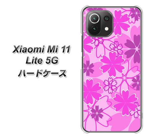 Xiaomi（シャオミ）Mi 11 Lite 5G 高画質仕上げ 背面印刷 ハードケース【VA961 重なり合う花　ピンク】