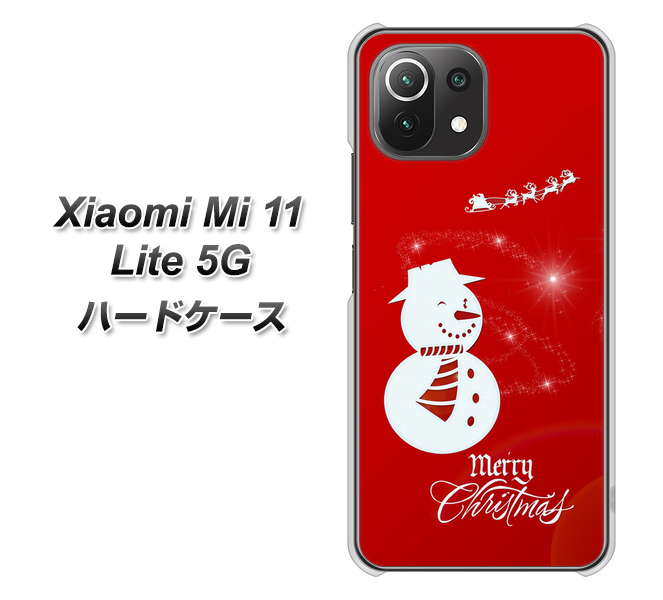 Xiaomi(シャオミ)Mi 11 Lite 5G 高画質仕上げ 背面印刷 ハードケース【XA802 ウインク雪だるま】