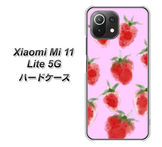 Xiaomi（シャオミ）Mi 11 Lite 5G 高画質仕上げ 背面印刷 ハードケース【YJ180 イチゴ 水彩180】