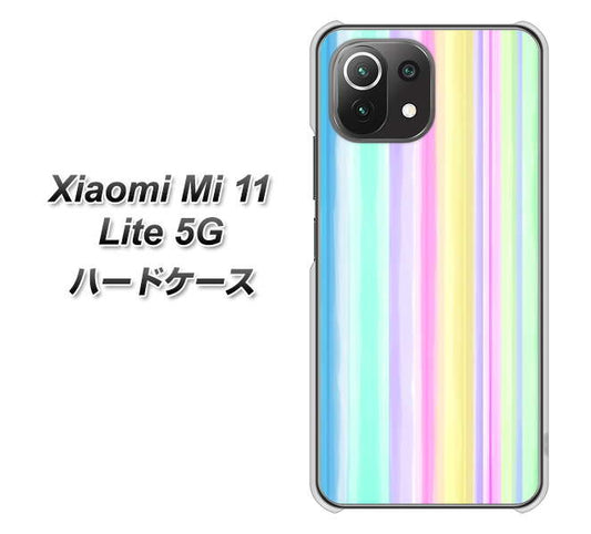 Xiaomi(シャオミ)Mi 11 Lite 5G 高画質仕上げ 背面印刷 ハードケース【YJ313 ストライプ レインボー】