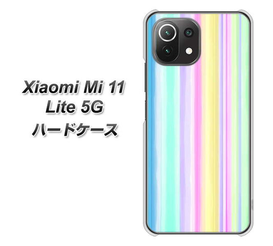Xiaomi（シャオミ）Mi 11 Lite 5G 高画質仕上げ 背面印刷 ハードケース【YJ313 ストライプ レインボー】