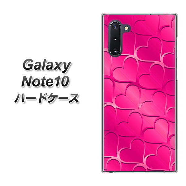ギャラクシー Note10 高画質仕上げ 背面印刷 ハードケース【1347 かくれハート(ショッキングピンク)】