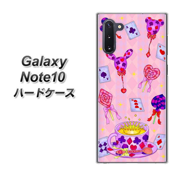 ギャラクシー Note10 高画質仕上げ 背面印刷 ハードケース【AG817 トランプティー(ピンク)】