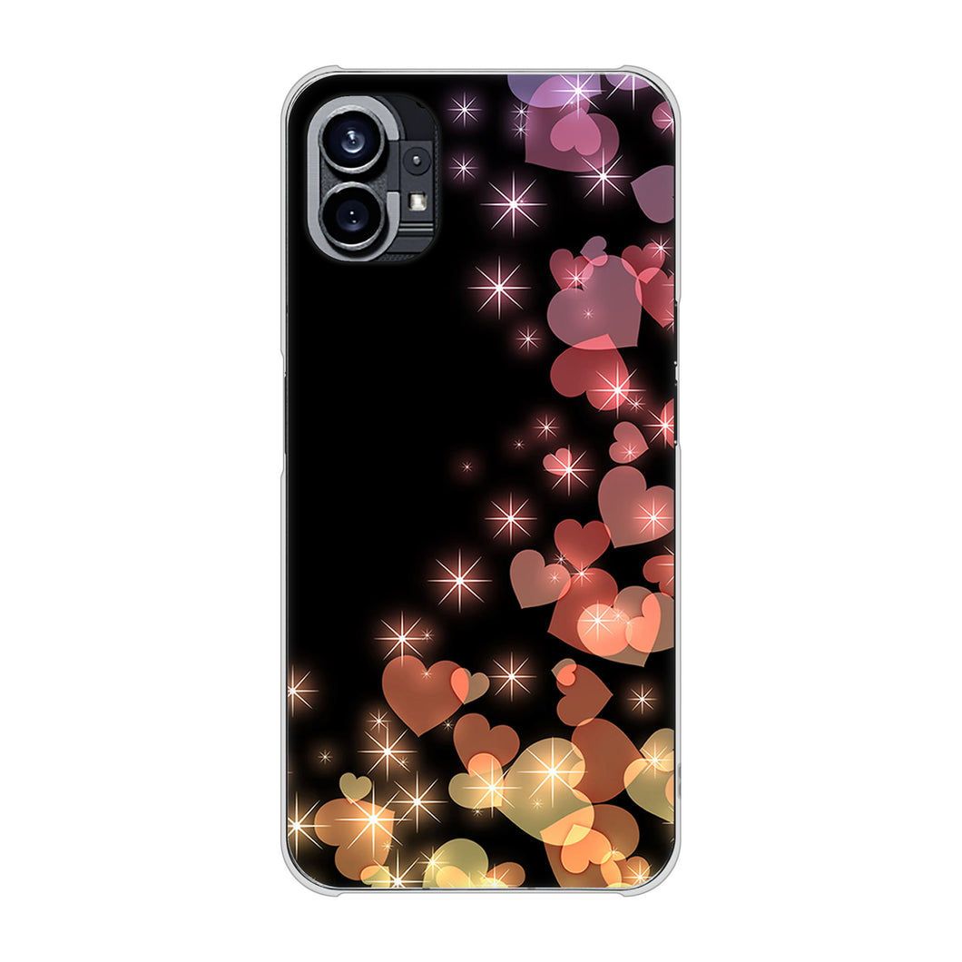 Nothing Phone(1) 高画質仕上げ 背面印刷 ハードケース【020 夜のきらめきハート】