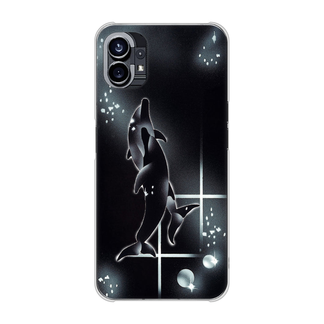 Nothing Phone(1) 高画質仕上げ 背面印刷 ハードケース【158 ブラックドルフィン】