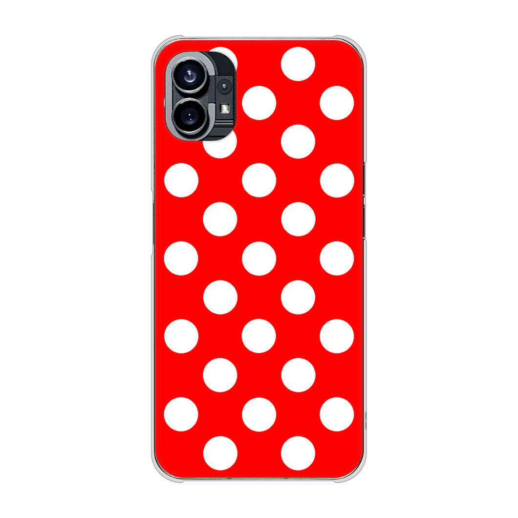 Nothing Phone(1) 高画質仕上げ 背面印刷 ハードケース【331 シンプル柄(水玉)レッドBig】