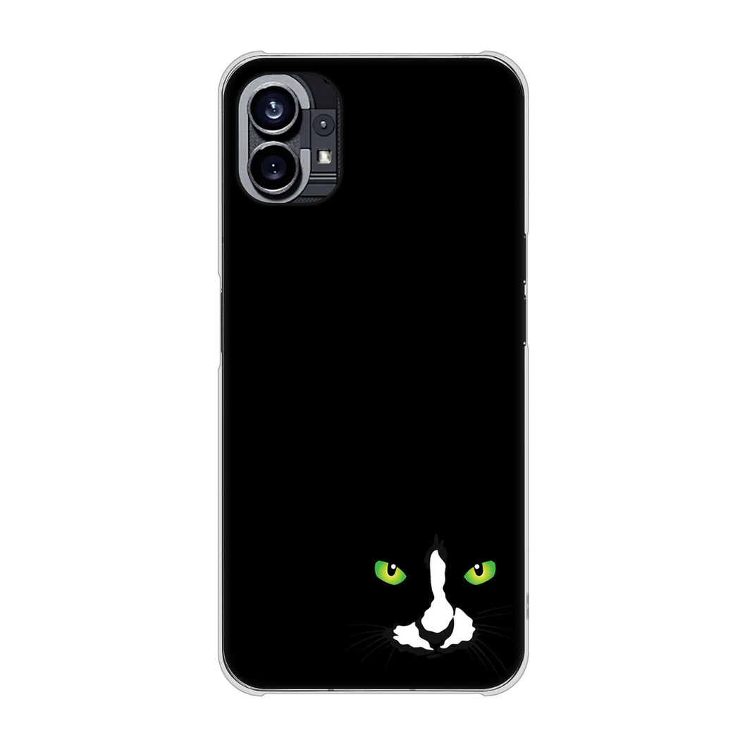 Nothing Phone(1) 高画質仕上げ 背面印刷 ハードケース【398 黒ネコ】