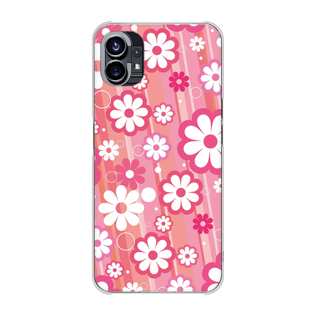 Nothing Phone(1) 高画質仕上げ 背面印刷 ハードケース【751 マーガレット(ピンク系)】