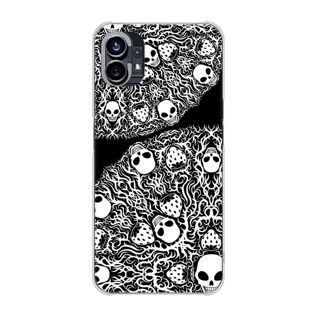 Nothing Phone(1) 高画質仕上げ 背面印刷 ハードケース【AG834 苺骸骨曼荼羅(黒)】