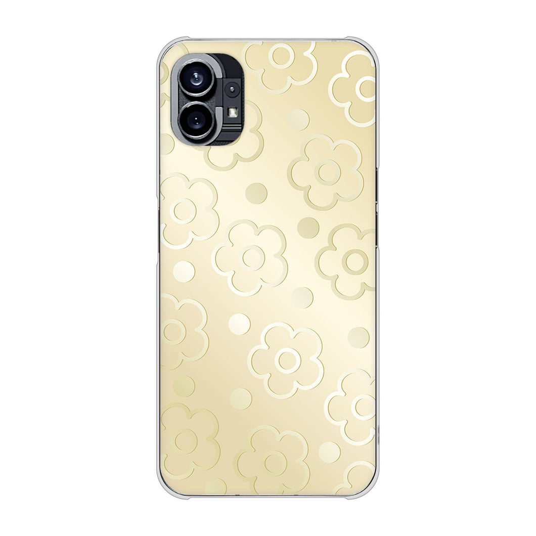 Nothing Phone(1) 高画質仕上げ 背面印刷 ハードケース【SC842 エンボス風デイジーシンプル(ベージュ)】