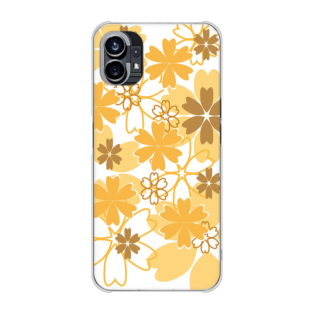 Nothing Phone(1) 高画質仕上げ 背面印刷 ハードケース【VA959 重なり合う花 オレンジ】