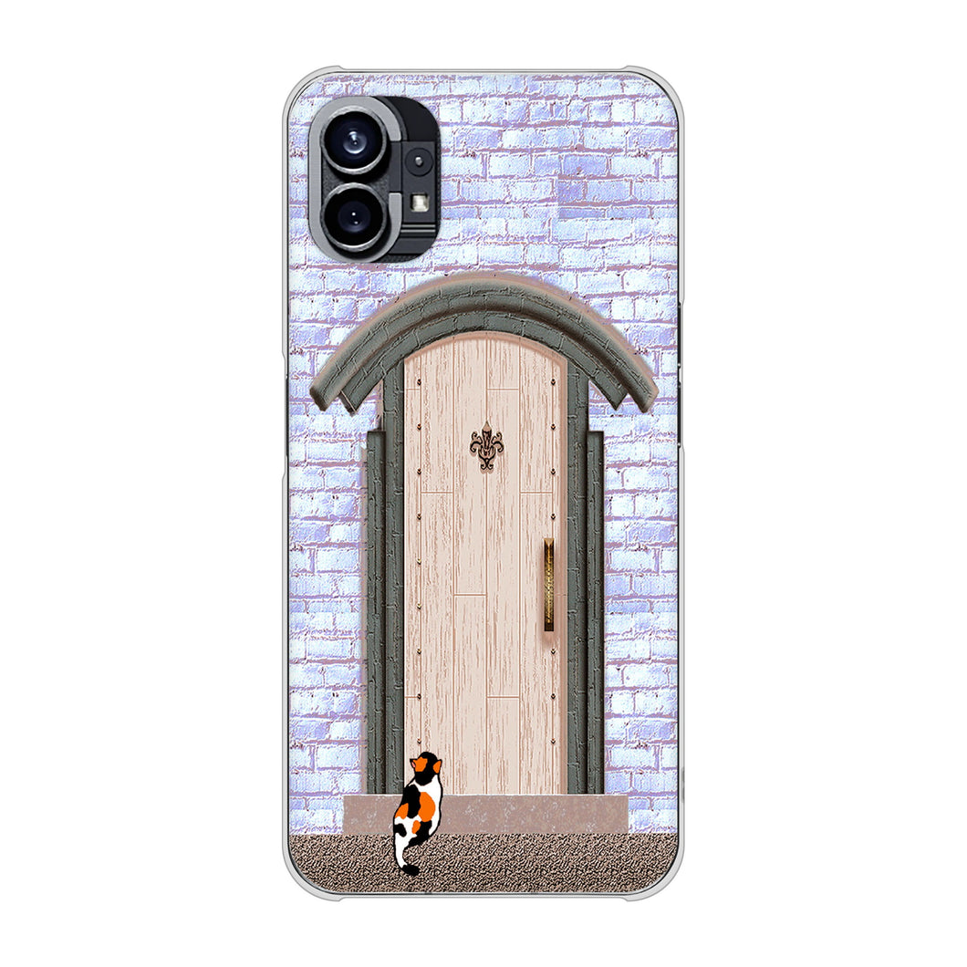 Nothing Phone(1) 高画質仕上げ 背面印刷 ハードケース【YA952 石ドア02 素材クリア】