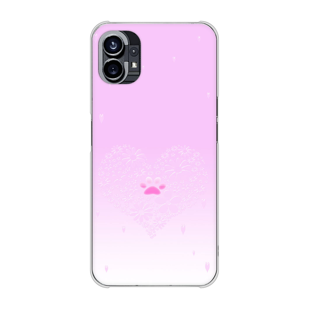Nothing Phone(1) 高画質仕上げ 背面印刷 ハードケース【YA955 ハート02 素材ホワイト】