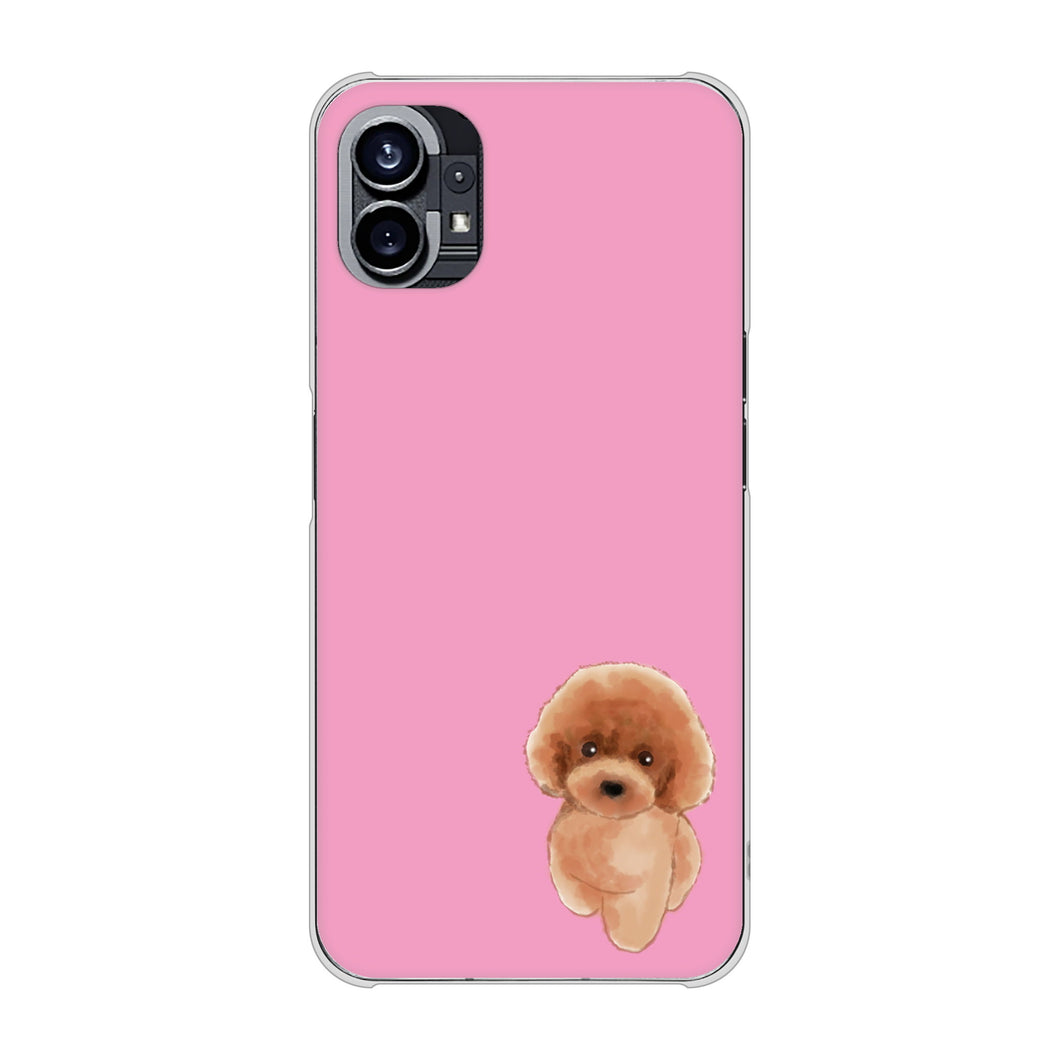 Nothing Phone(1) 高画質仕上げ 背面印刷 ハードケース【YJ049 トイプードルレッド(ピンク)】