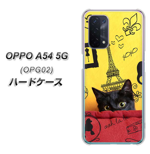 au オッポ A54 5G OPG02 高画質仕上げ 背面印刷 ハードケース【686 パリの子猫】