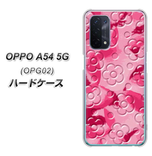 au オッポ A54 5G OPG02 高画質仕上げ 背面印刷 ハードケース【SC847 フラワーヴェルニ花濃いピンク（ローズアンディアン）】