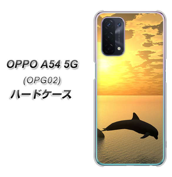 au オッポ A54 5G OPG02 高画質仕上げ 背面印刷 ハードケース【VA845 夕暮れのドルフィン】