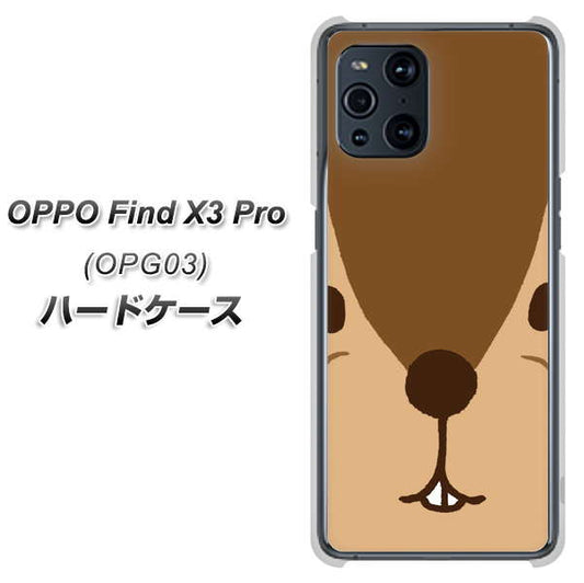au オッポ Find X3 Pro OPG03 高画質仕上げ 背面印刷 ハードケース【349 りす】