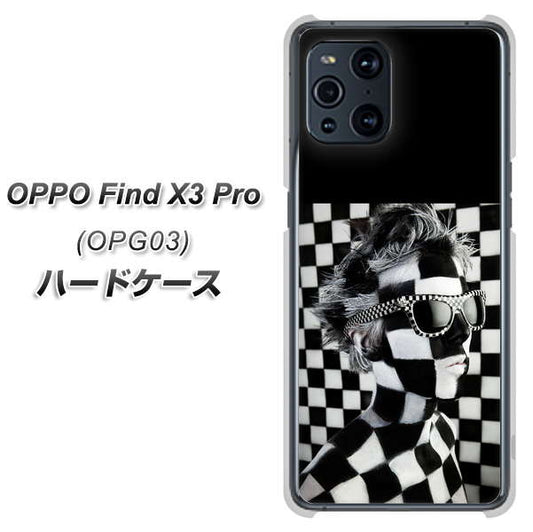 au オッポ Find X3 Pro OPG03 高画質仕上げ 背面印刷 ハードケース【357 bk&wh】