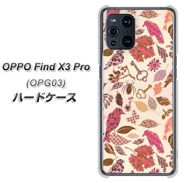 au オッポ Find X3 Pro OPG03 高画質仕上げ 背面印刷 ハードケース【640 おしゃれな小鳥】