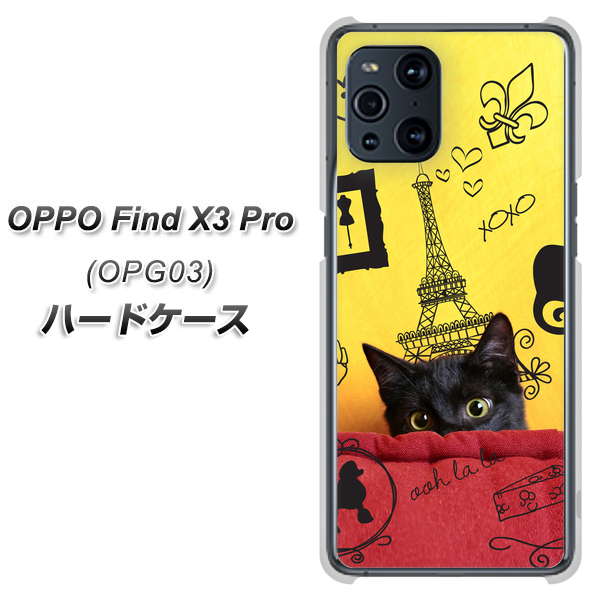 au オッポ Find X3 Pro OPG03 高画質仕上げ 背面印刷 ハードケース【686 パリの子猫】