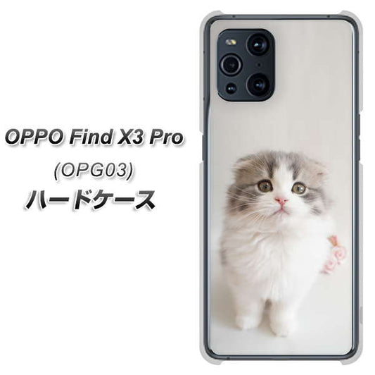 au オッポ Find X3 Pro OPG03 高画質仕上げ 背面印刷 ハードケース【VA803 まっていますネコ】