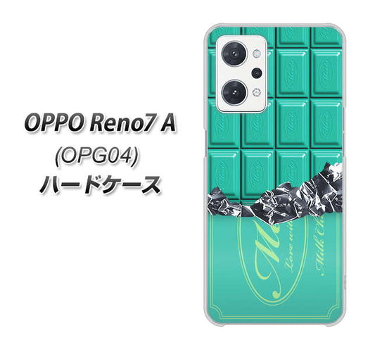OPPO Reno7 A OPG04 au 高画質仕上げ 背面印刷 ハードケース【554 板チョコ?ミント】