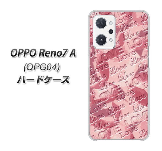 OPPO Reno7 A OPG04 au 高画質仕上げ 背面印刷 ハードケース【SC844 フラワーヴェルニLOVE(ローズヴェルール)】