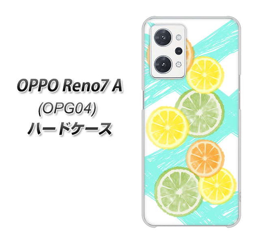 OPPO Reno7 A OPG04 au 高画質仕上げ 背面印刷 ハードケース【YJ183 オレンジライム】
