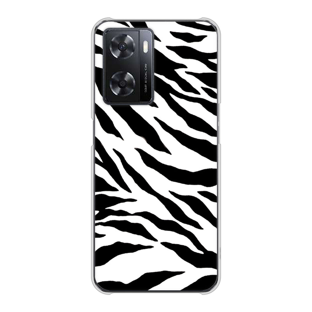 OPPO A77 高画質仕上げ 背面印刷 ハードケース【054 ゼブラ】