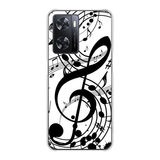 OPPO A77 260 あふれる音符 ハードケース 背面印刷