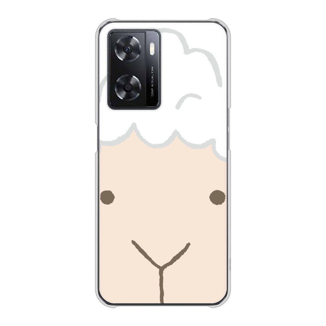 OPPO A77 高画質仕上げ 背面印刷 ハードケース【346 ひつじ】