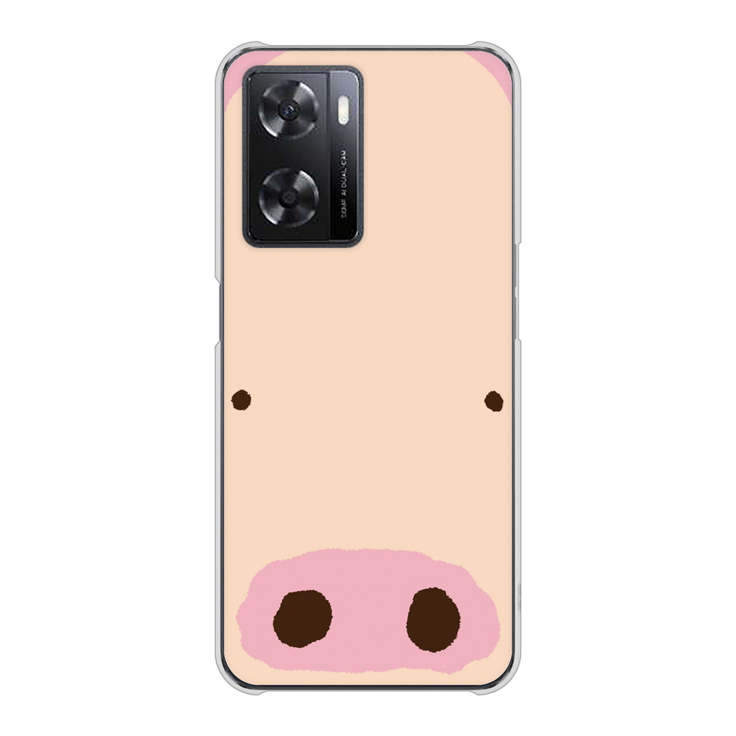 OPPO A77 高画質仕上げ 背面印刷 ハードケース【353 ぶた】
