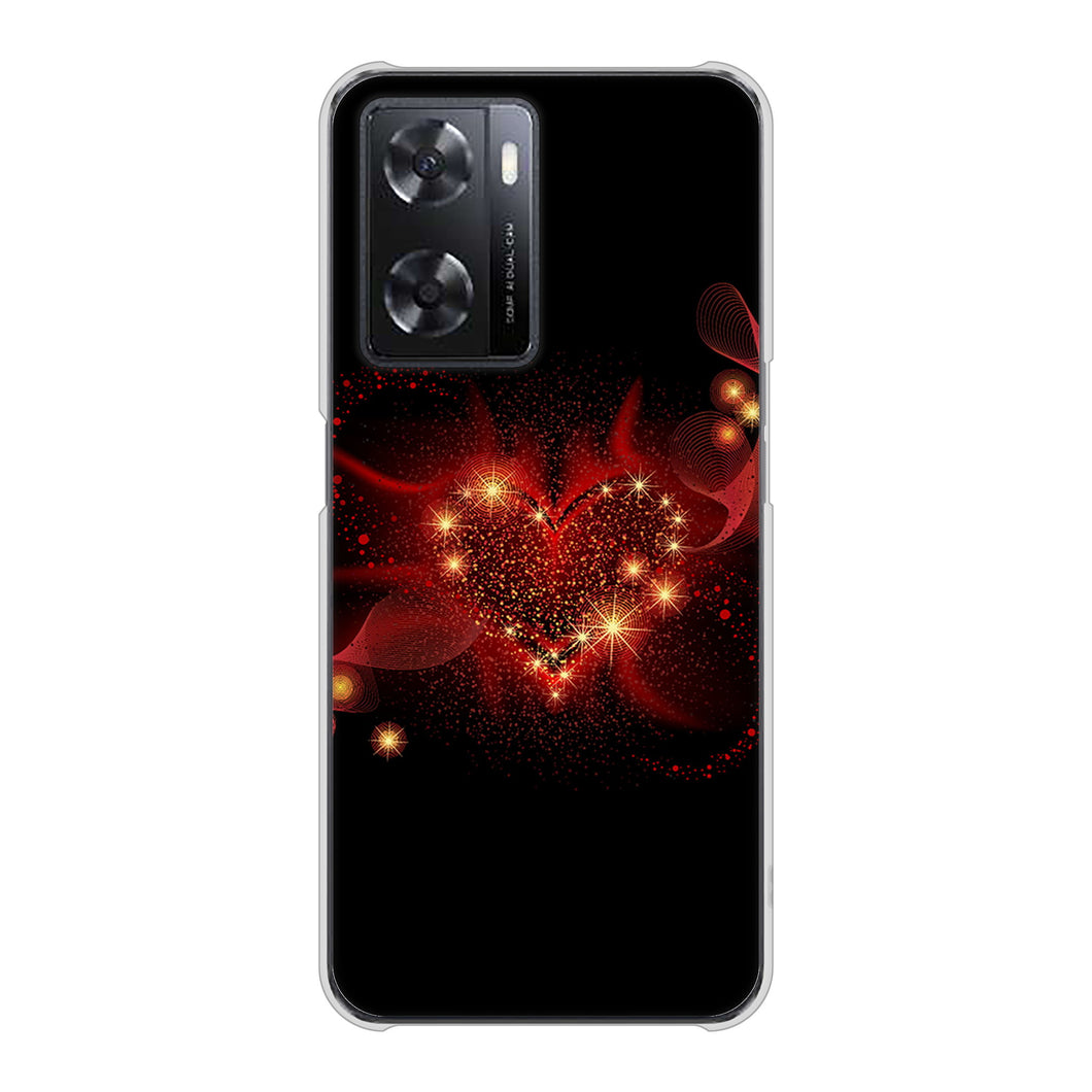 OPPO A77 高画質仕上げ 背面印刷 ハードケース【382 ハートの創生】