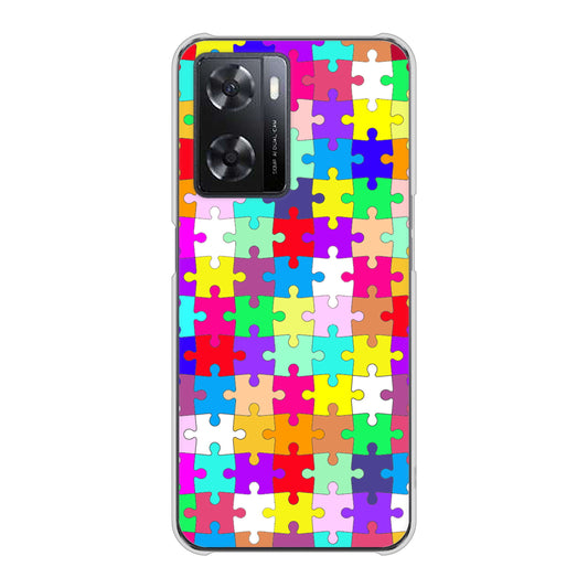 OPPO A77 727 カラフルパズル ハードケース 背面印刷