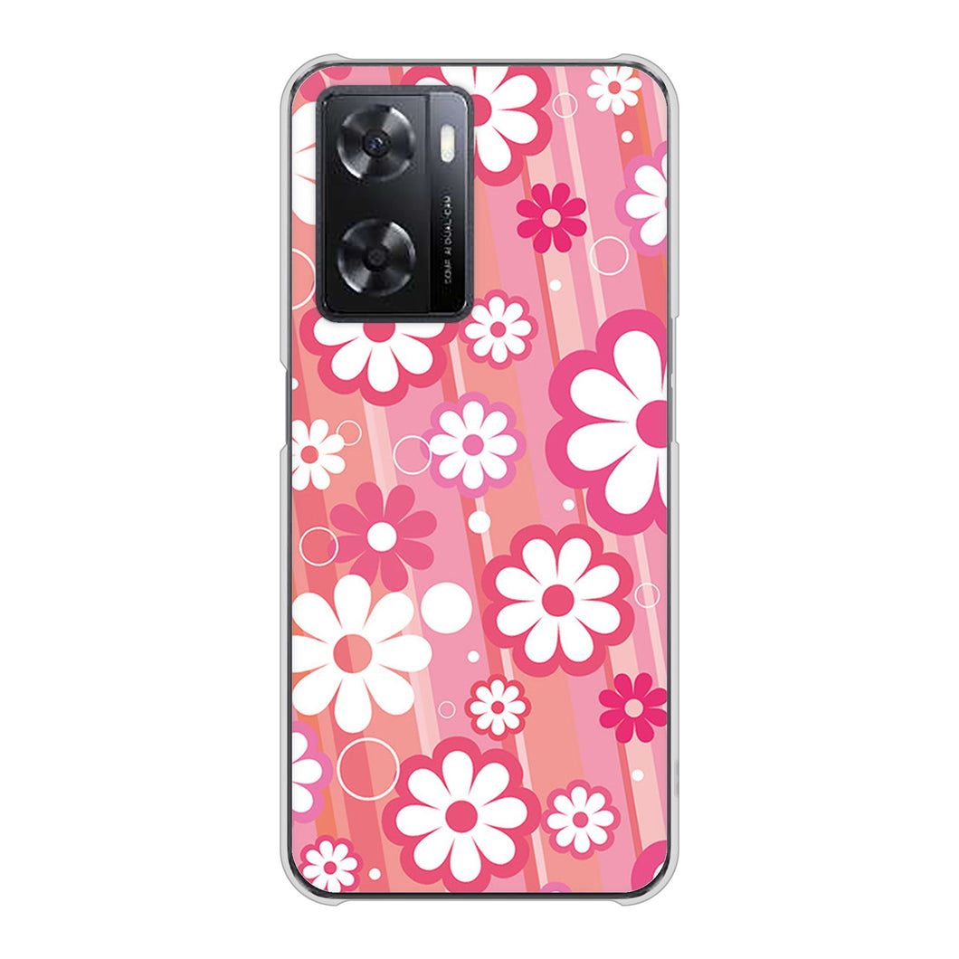 OPPO A77 高画質仕上げ 背面印刷 ハードケース【751 マーガレット(ピンク系)】