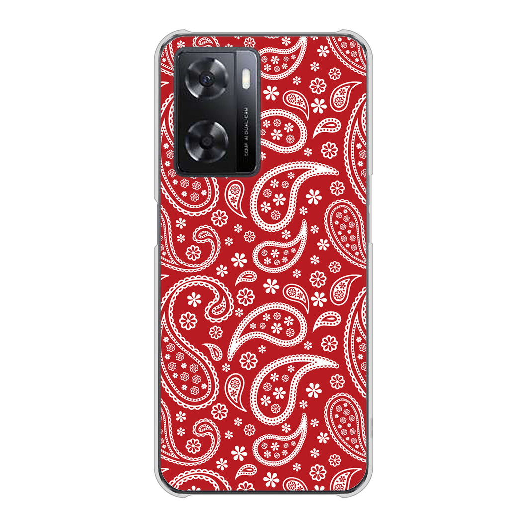 OPPO A77 高画質仕上げ 背面印刷 ハードケース【765 ペイズリーエンジ】